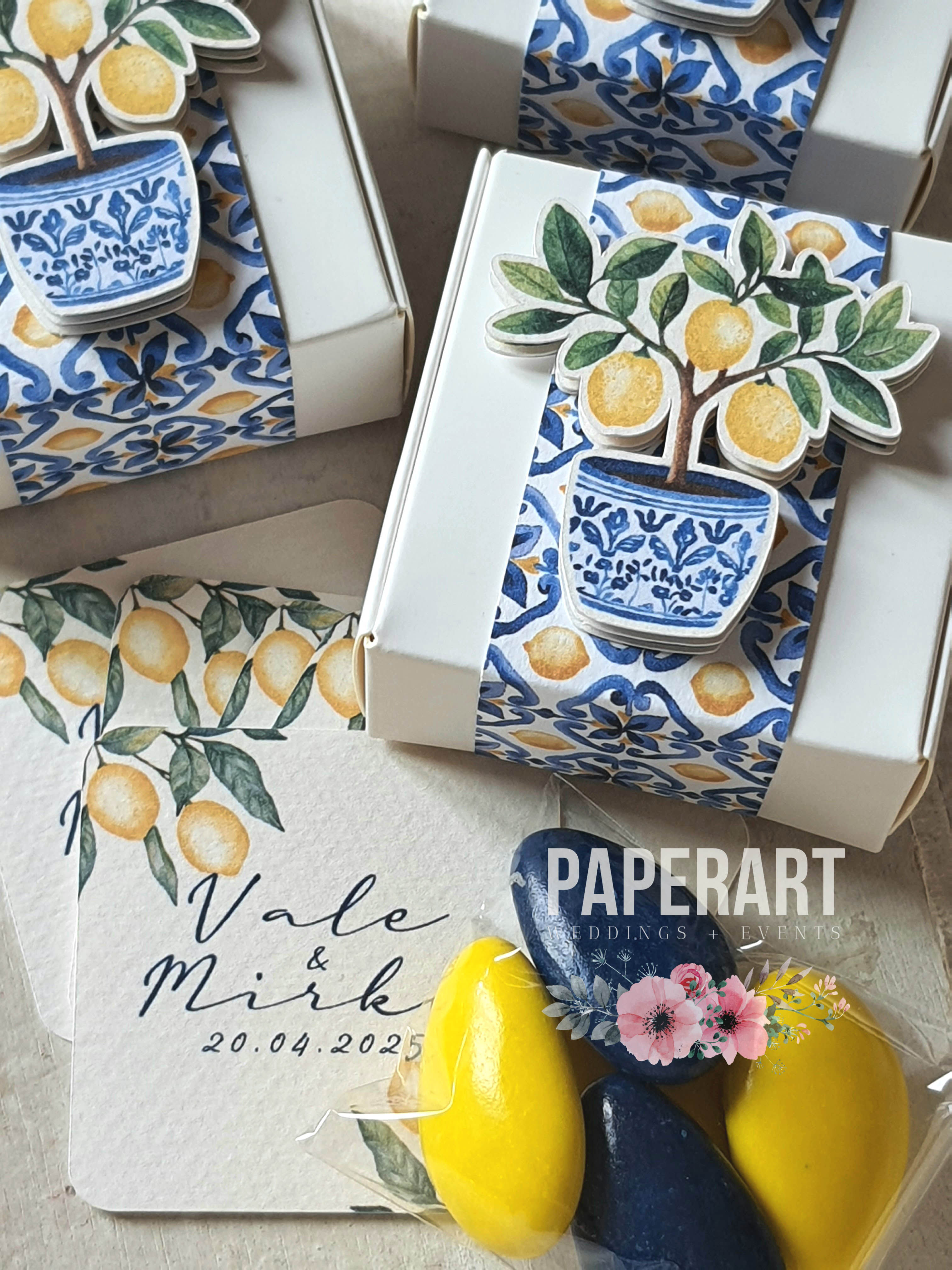 Scatolina BIANCA con fascia - Mod. Limoncello