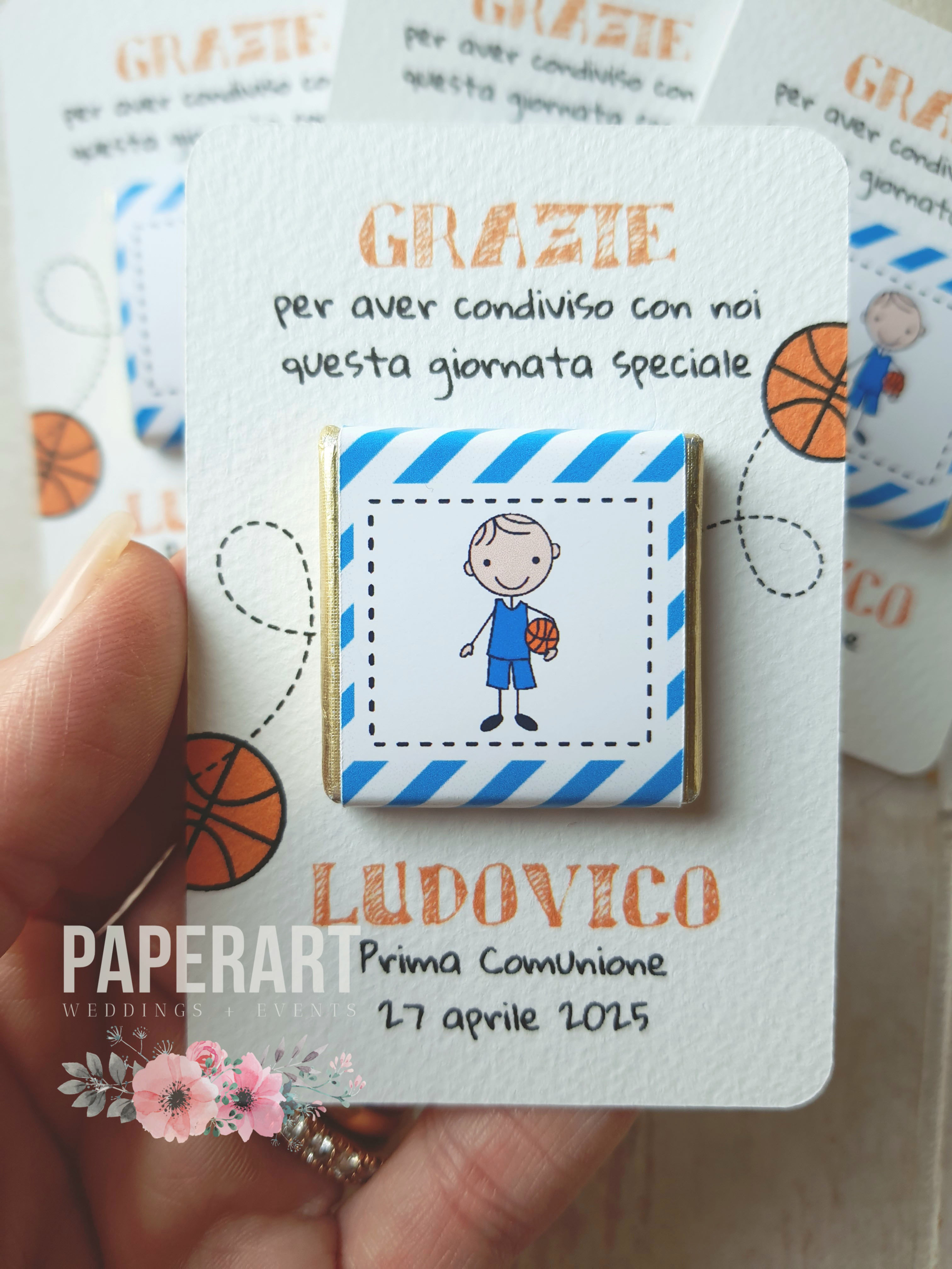 Cards con cioccolatino - Mod. Sports (basket)