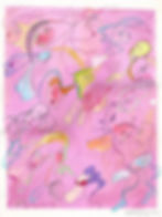 Pink Scribble Mixed media on paper 21 x 30 cm The Platform Gallery London_