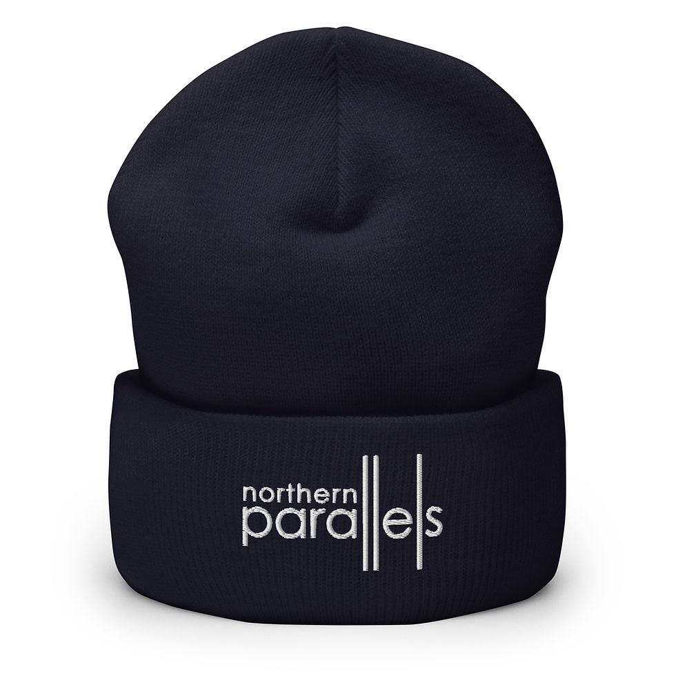 Thumbnail: Northern Parallels Embroidered Cuffed Beanie