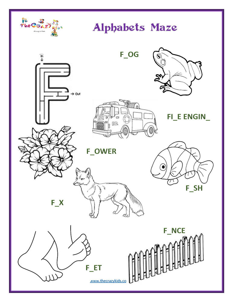 Alphabets Maze/Alphabets coloring/Alphabets activity
