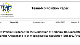 Team NB position paper technical file MDR V3