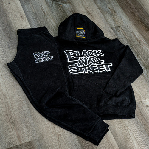 Empowering Black Wall Street Embroidered Hoodie Jogger Set