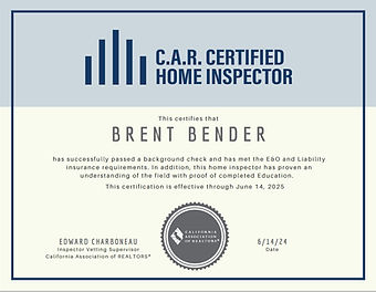California Association of Realtors Certified Home Inspector