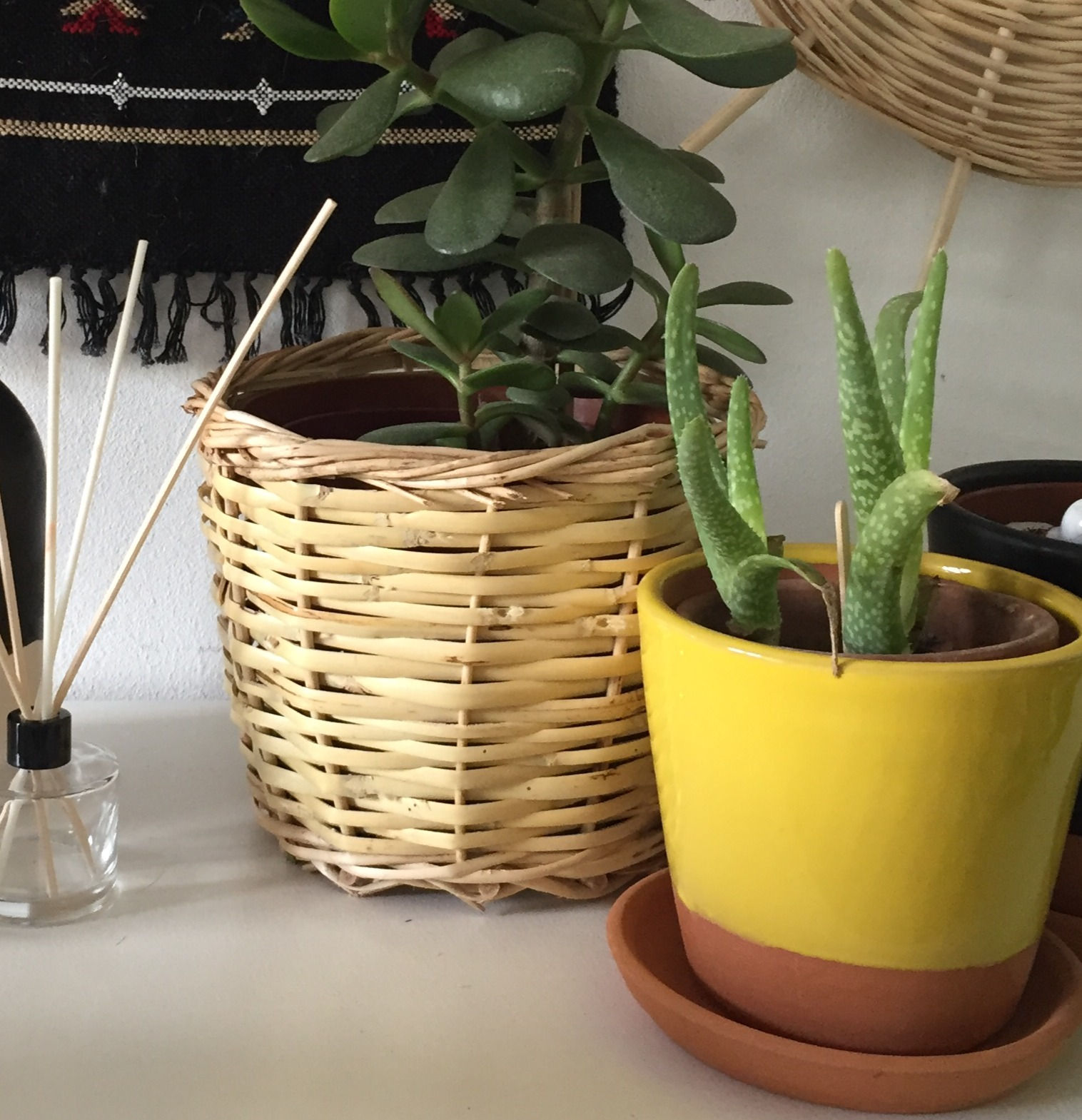 Καλάθι πλεκτό από καλάμι 25x20εκ