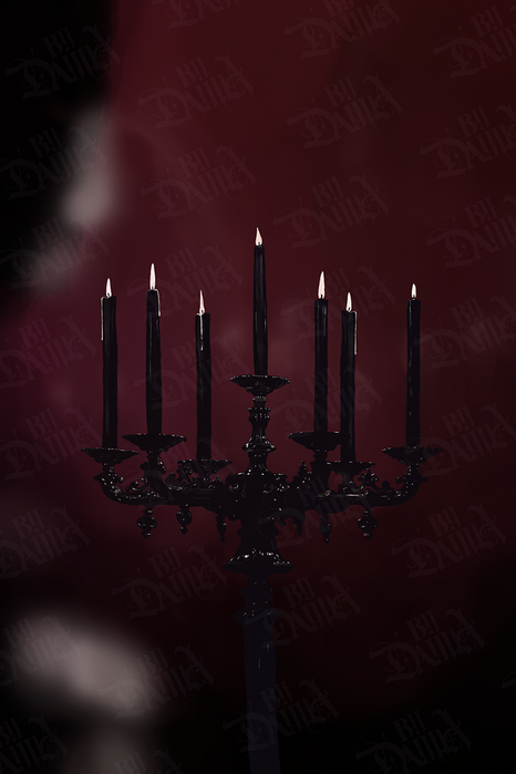 Gothic Illustration by Dayna; candelabra
