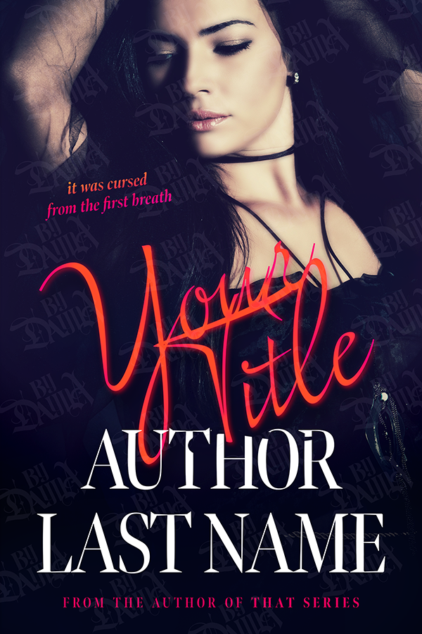 Thumbnail: HEXED LOVE | Paranormal Romance Premade Book Cover, no ai, purchased photo stock of a gothic alt dressed woman