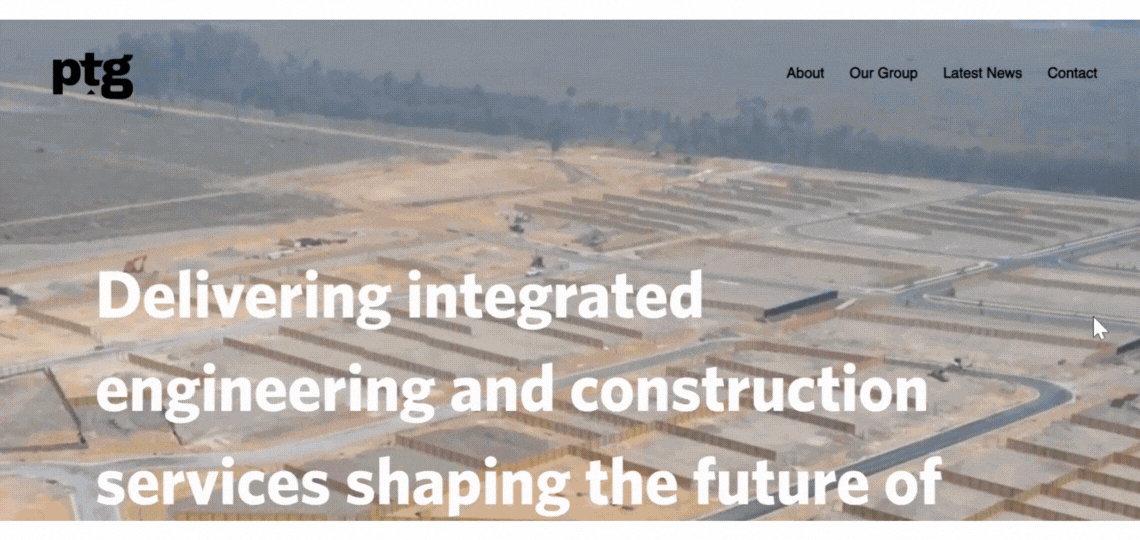 GIF scroll of PTG Group's new website designed by dayna for the Australian networking company 