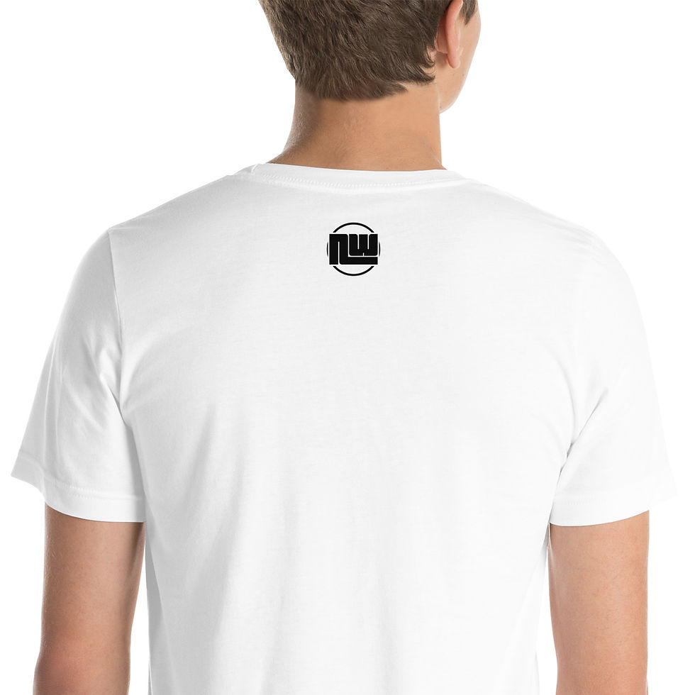 Miniatura: Camiseta unisex blanca con logo en la espalda