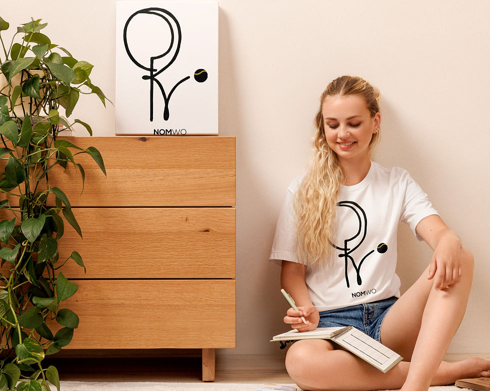 Thumbnail: White Unisex t-shirt -  NomWo back logo