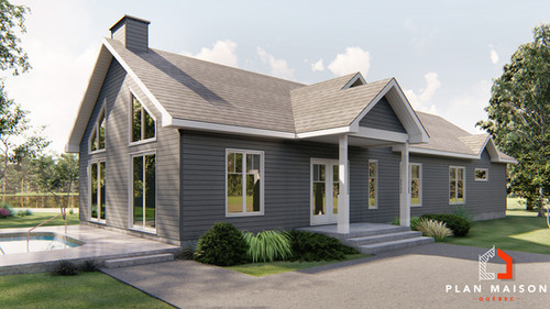 4 bedroom single storey house plan | Plan Maison Québec