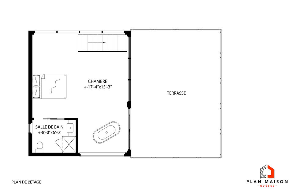 Miniature : Modèle de maison moderne avec toit plat - Plan de l'étage