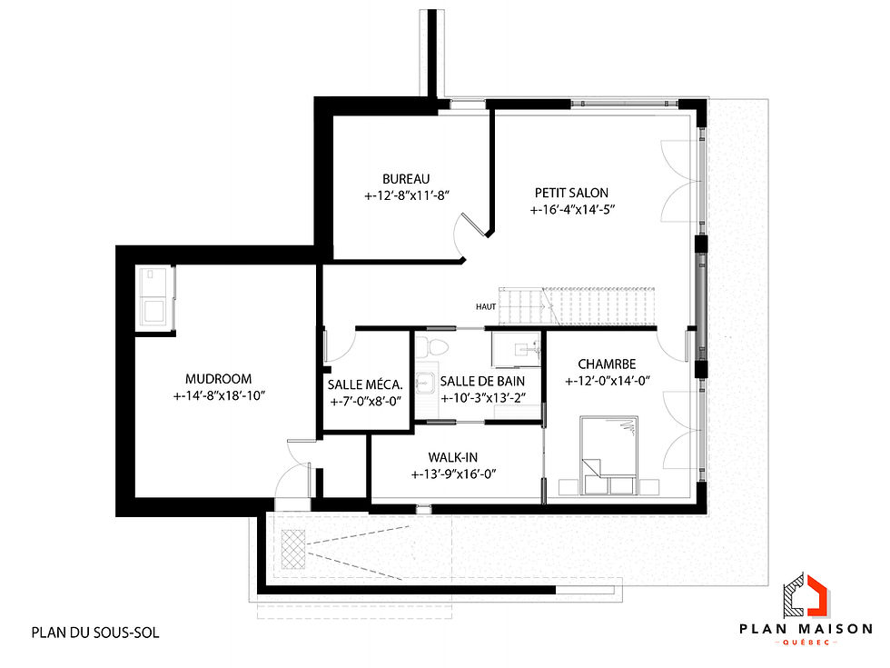Miniature : Maison modern en plan - Plan du rez-de-jardin