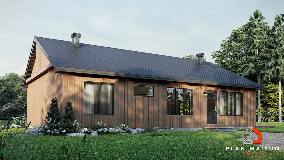 Plan de maison bungalow - Extérieur avant