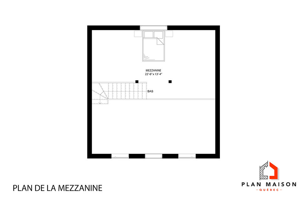 Thumbnail: Petit chalet en plan - Plan de l'étage