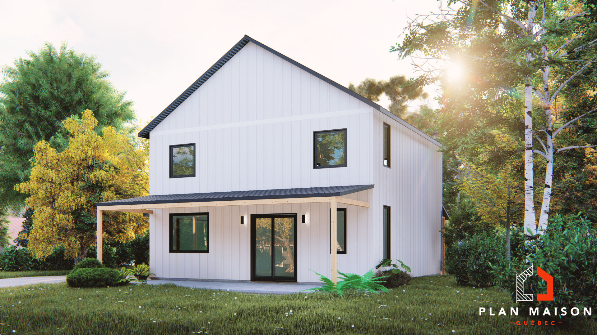 Modèle de chalet en bois - Extérieur avant