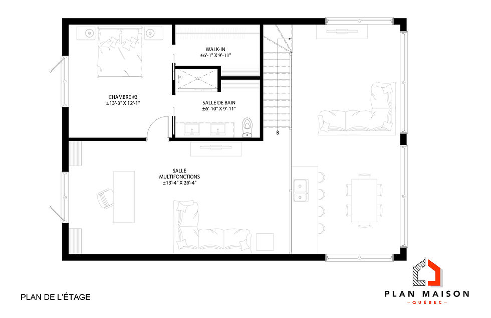 Miniature : Modèle de maison avec mezzanine - Plan de l'étage mezzanine