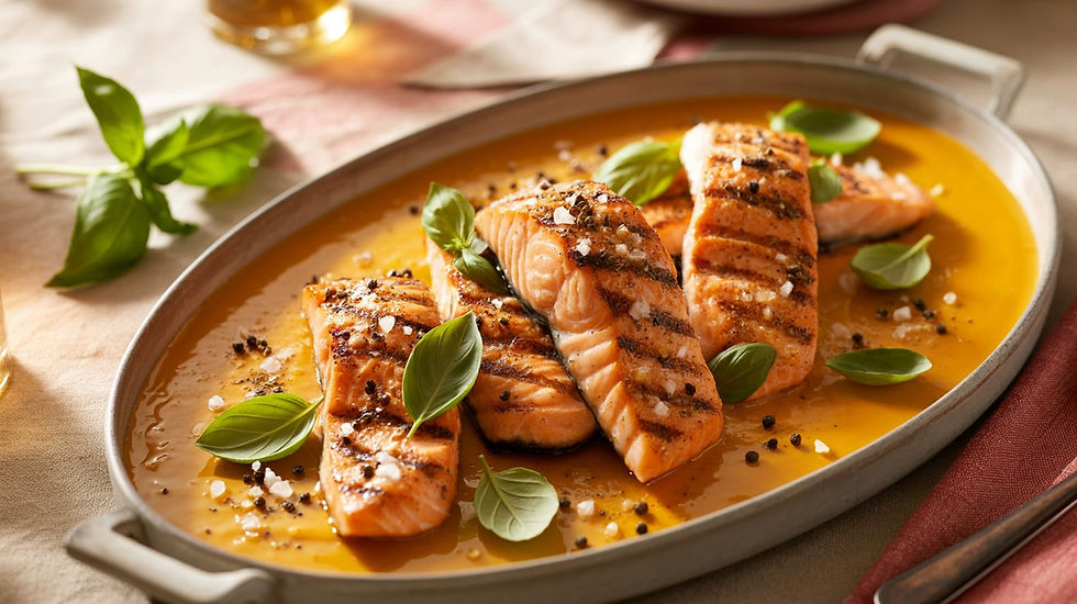 סלמון ברוטב הדרים, ג'ינג'ר ובזיליקום | רוקחת החלומות 