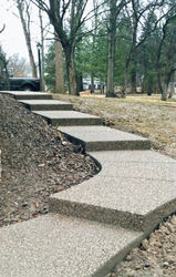 Exposed Aggregate Curved Path & Steps