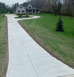 Long Concrete Driveway leading to Garage & Turnaround