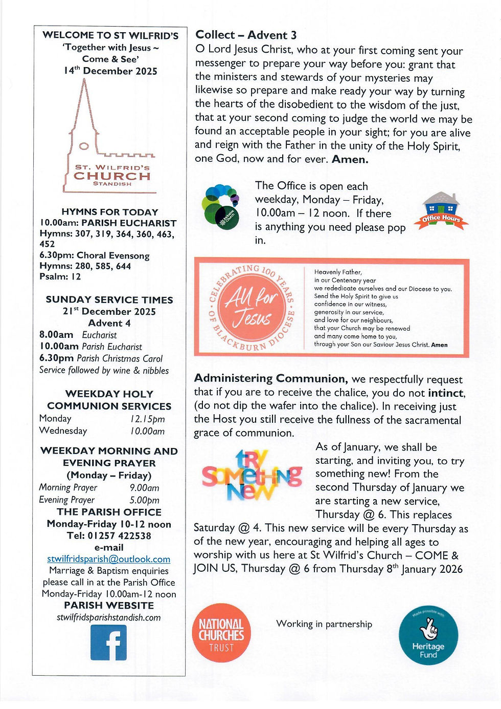 Notice Sheet for 14th December 2025