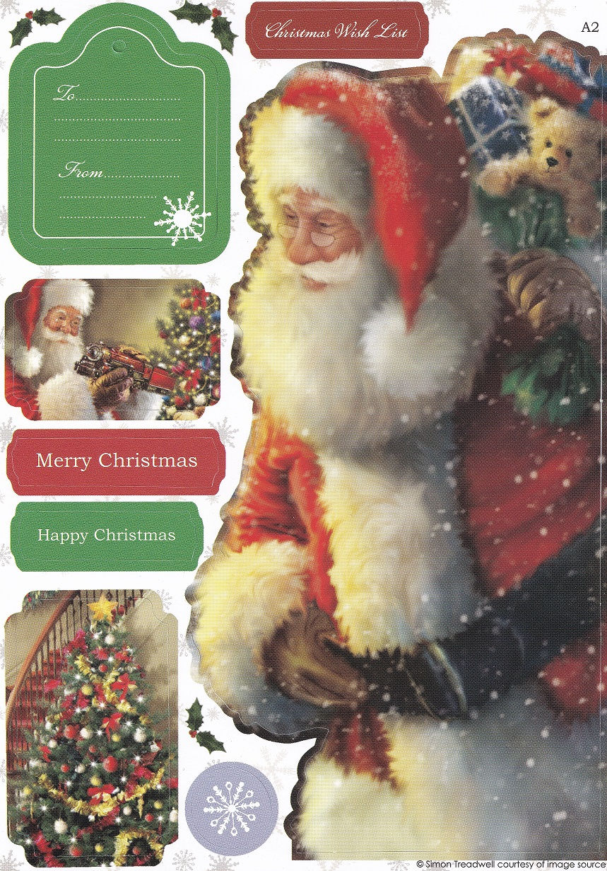 Thumbnail: Docrafts - Christmas Tidings A5 Decoupage Card - Santa