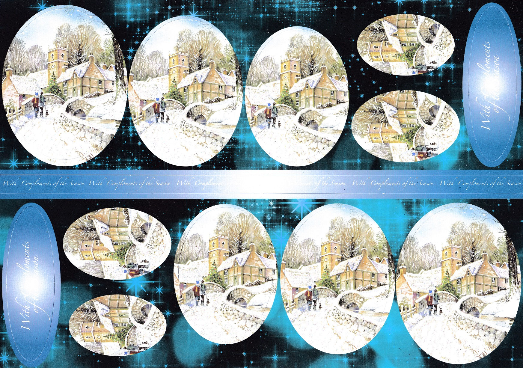 Kanban - Winter Festive Church Decoupage Sheet