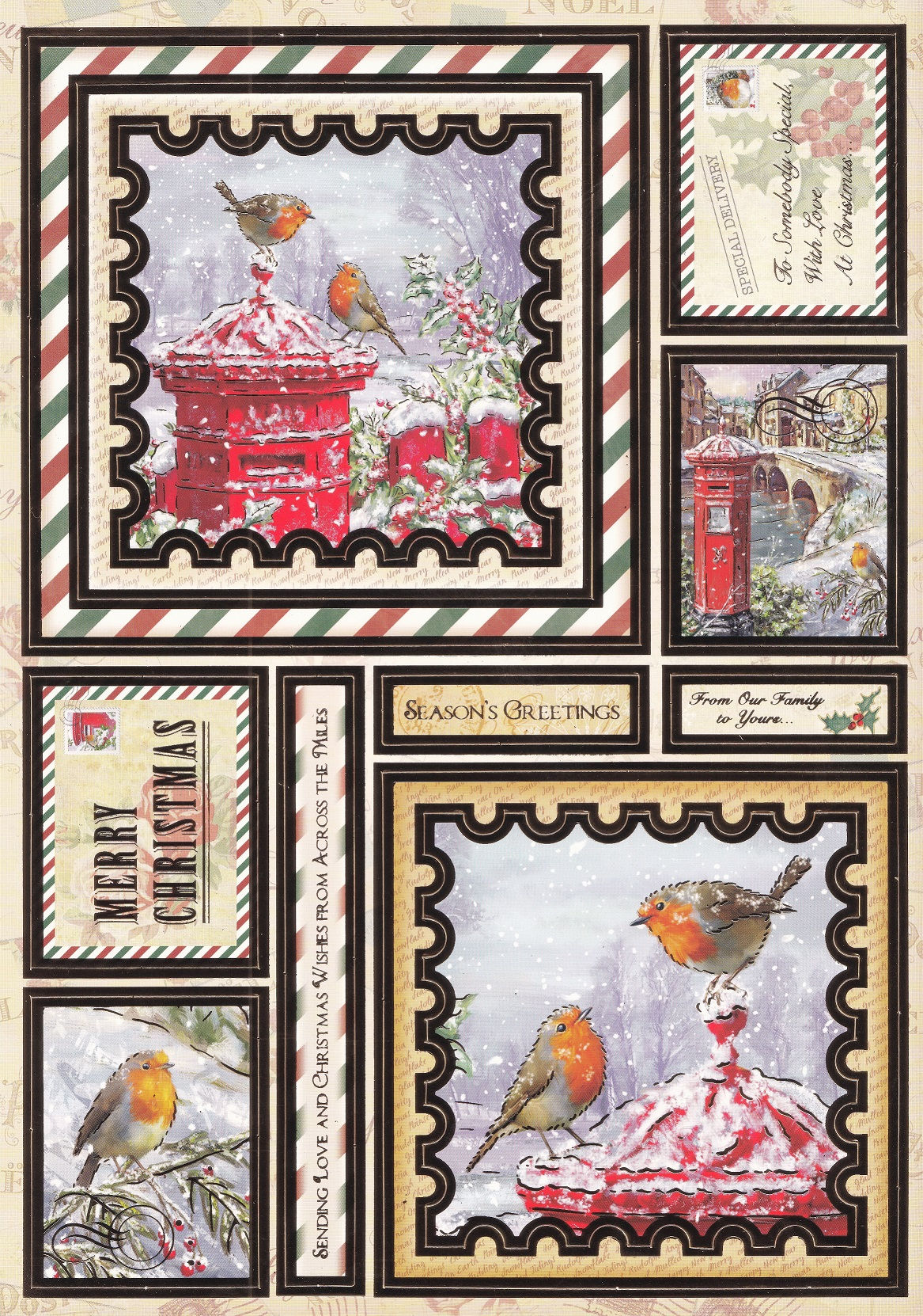 Hunkydory - Christmas Traditions Luxury Card Collection A4 Topper Sheet - Sendin