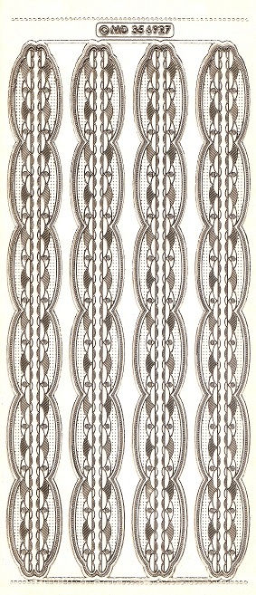 MD - Peel Off Sticker Sheet - Ornate Borders 5 (Gold On Clear)