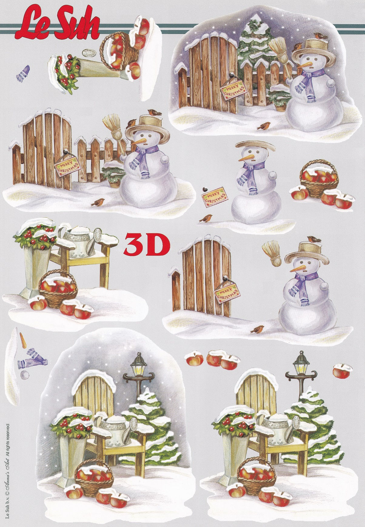 Le Suh - 3D Christmas Decoupage - Christmas Garden