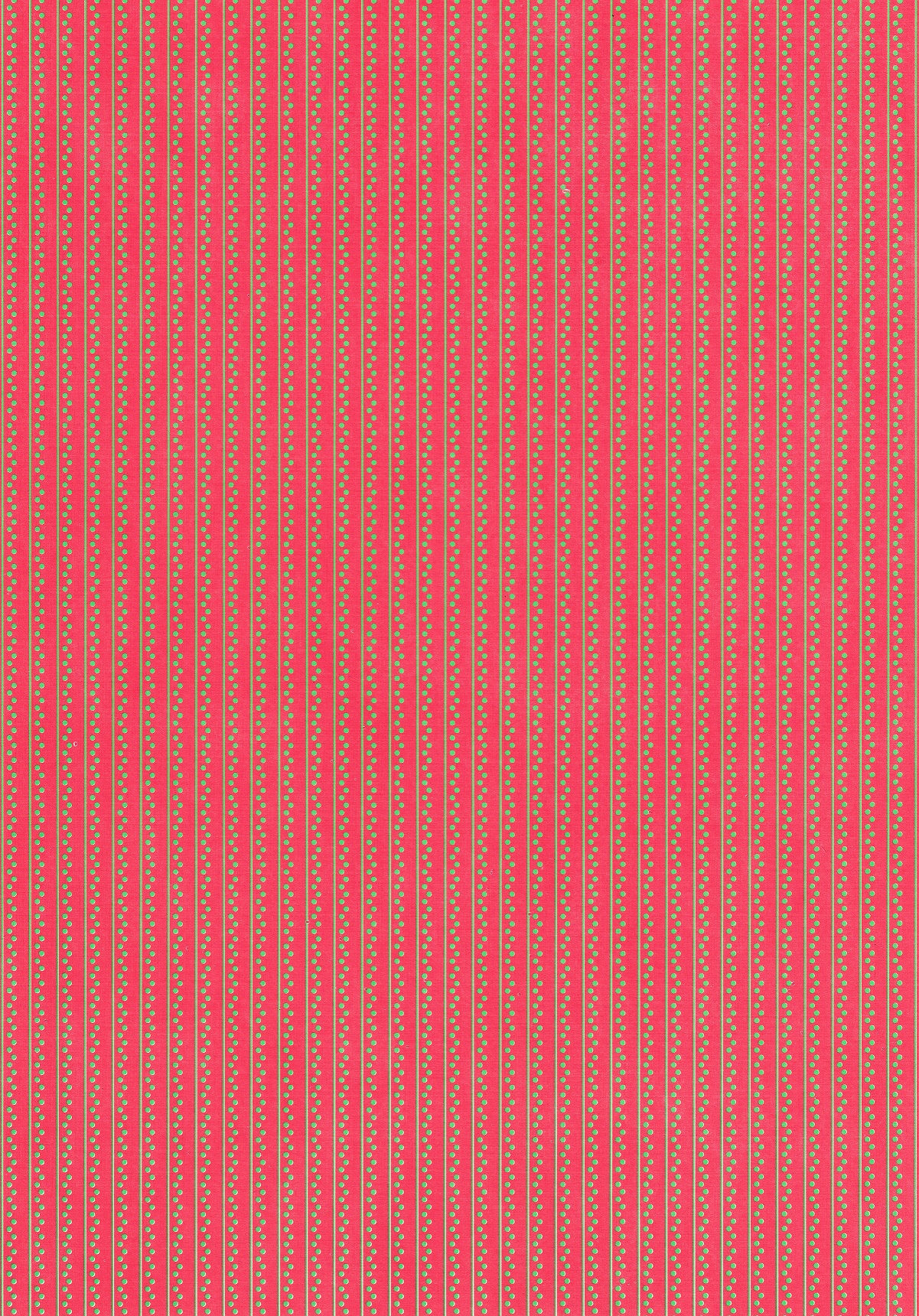 Kanban - A4 Christmas Designer Card - Green Dots & Stripes On Red