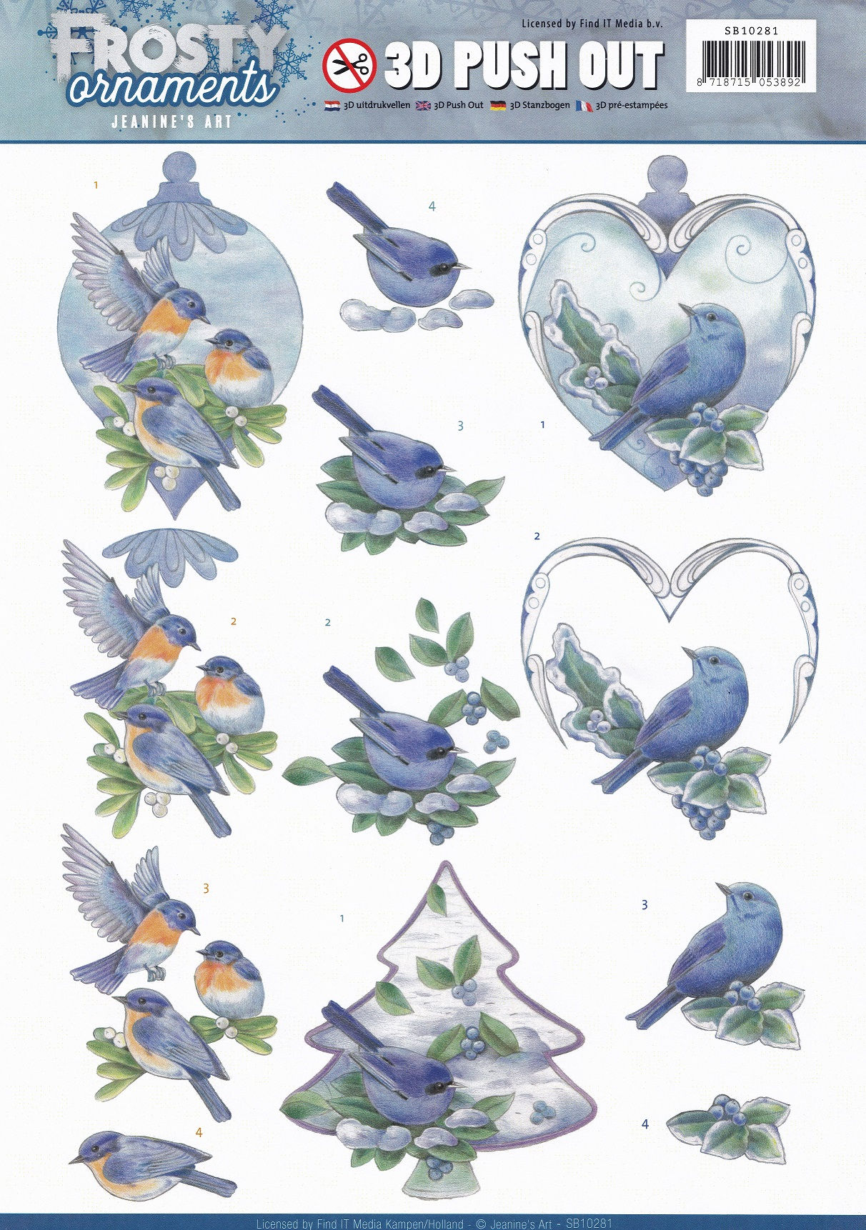 Jeanine's Art - Frosty Ornaments 3D Decoupage Sheet