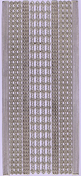 Peel Off Sheet - Borders (Gold On Lilac)