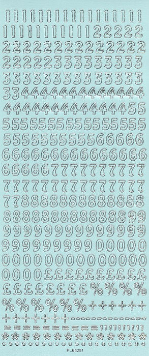 Docrafts - Anita's Peel Off Stickers (Silver Foil On Blue)