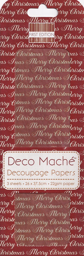 First Edition - Deco Mache Paper - Merry Christmas