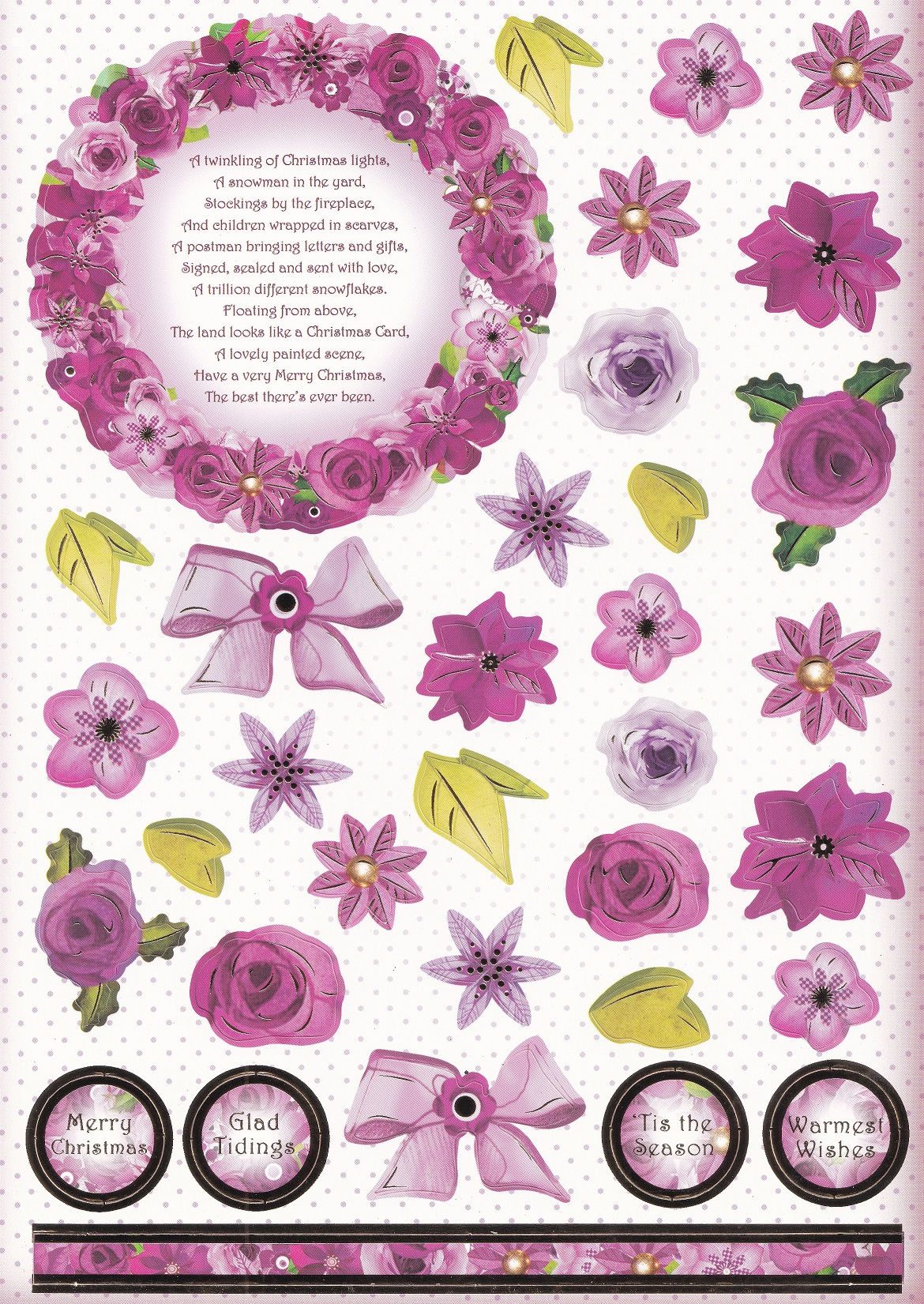 Hunkydory - Floral Christmas Designer Decoupage Sheet