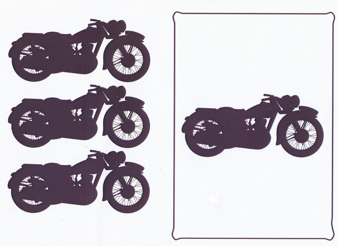 A5 Monochrome Decoupage Sheet - Classic Motorcycle