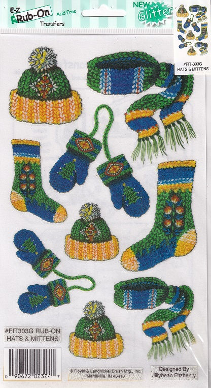 Ez Rub On Transfers - Hats & Mittens