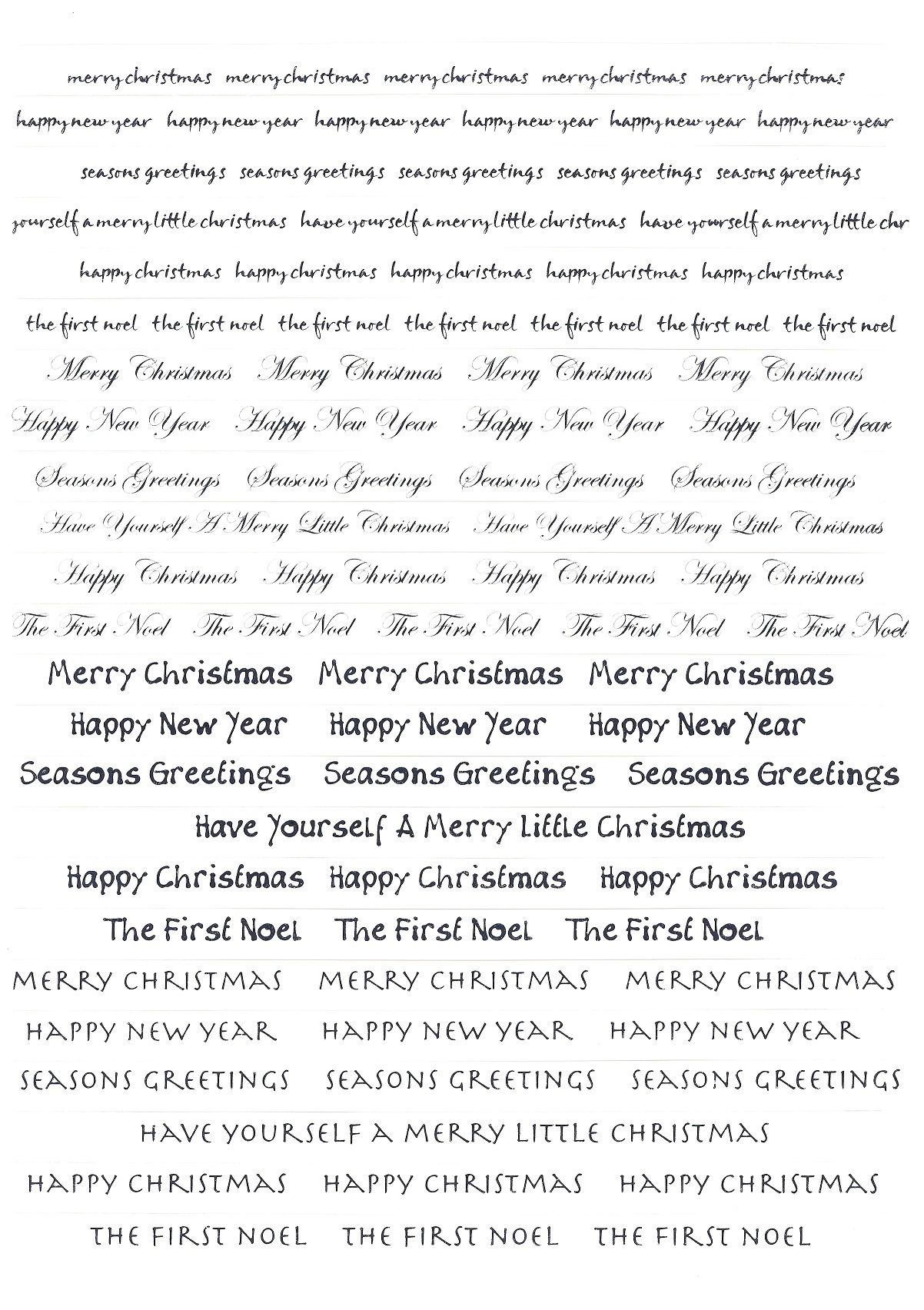 Kanban - Silver Foiled Christmas Sentiment Ribbons