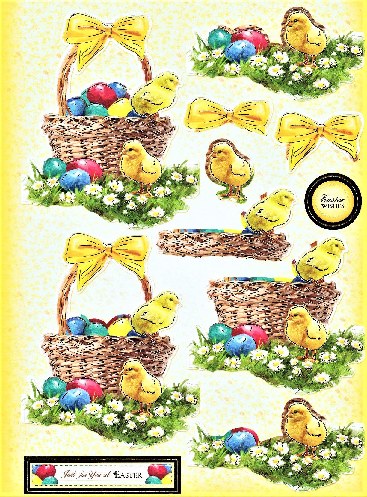Hunkydory - Springtime Collection - Easter Chicks Decoupage Sheet