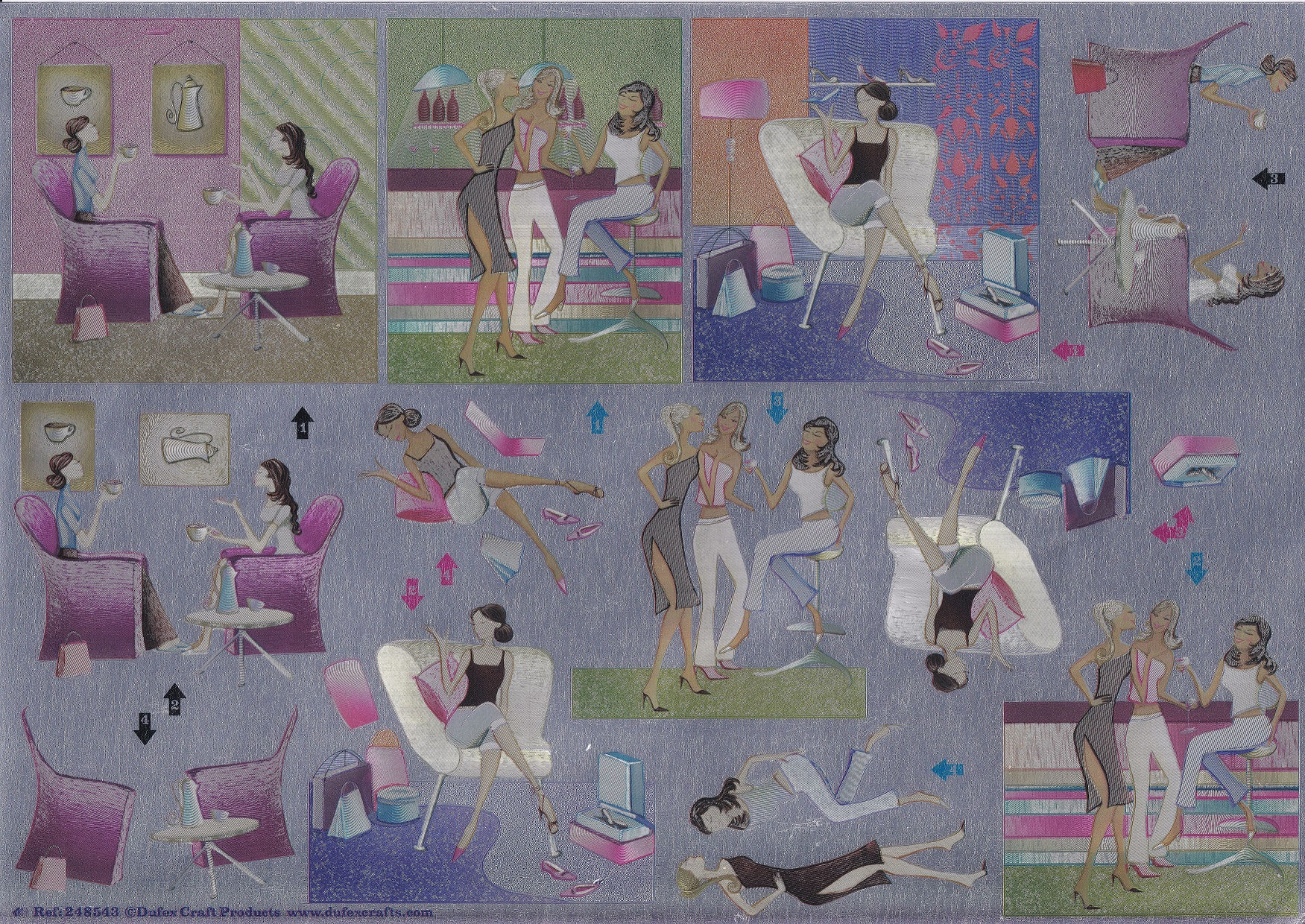 Dufex - Girlie Time Decoupage Sheet