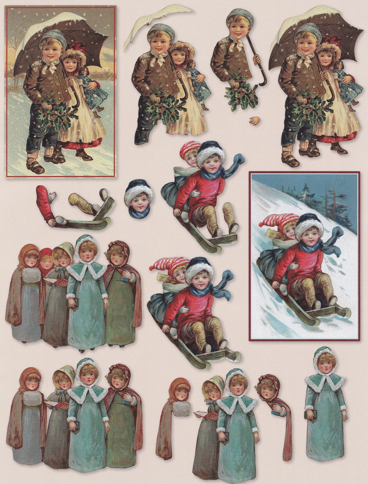 Studio Light - 3D Non-Die-Cut Christmas Decoupage Sheet
