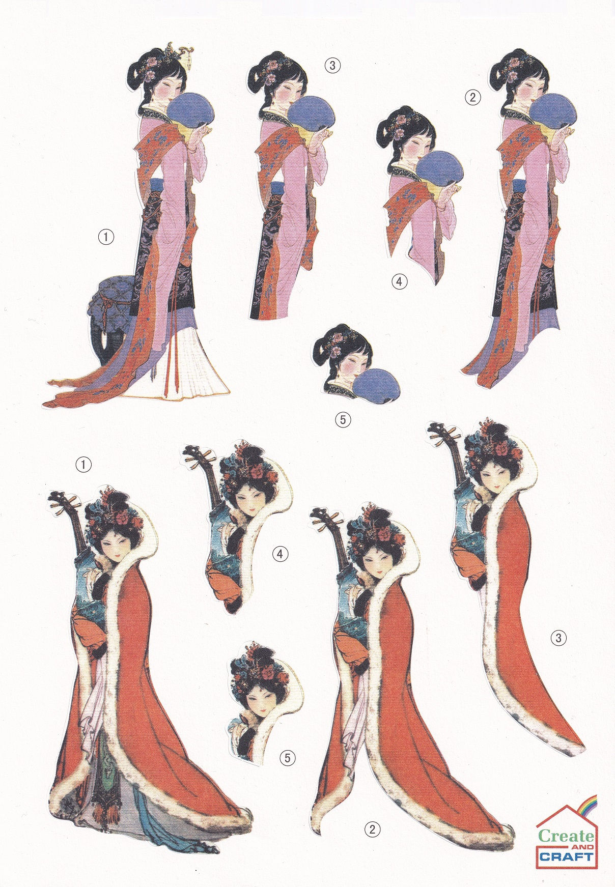Create & Craft - Oriental Lady 3D Decoupage.