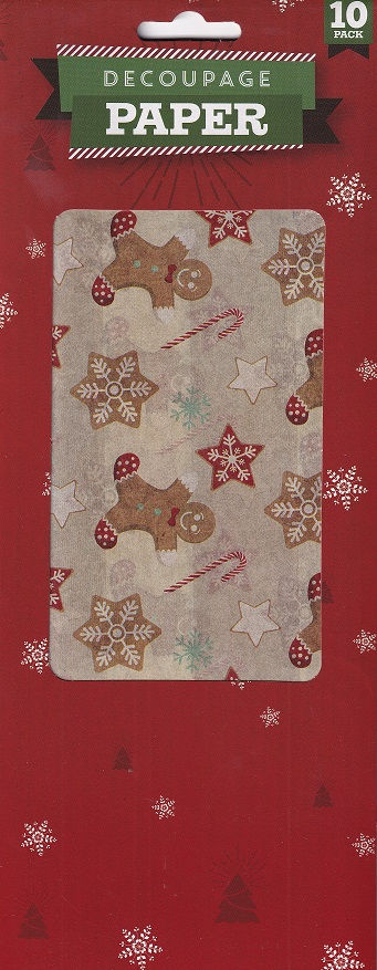 MC Ltd - Christmas Decoupage Papers - Gingerbread Man 10pk