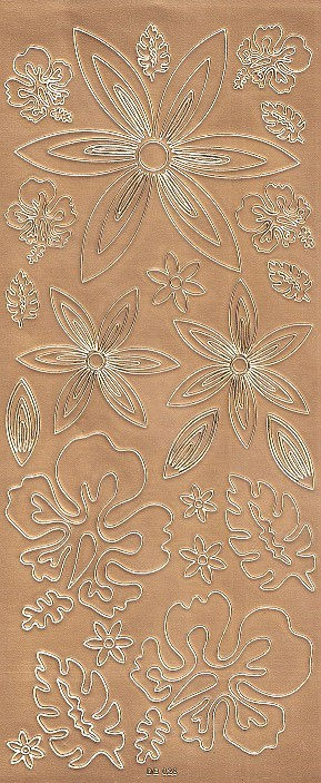 Docrafts Anita's - Peel Off Sheet - Modern Flowers & Leaves (Gold)