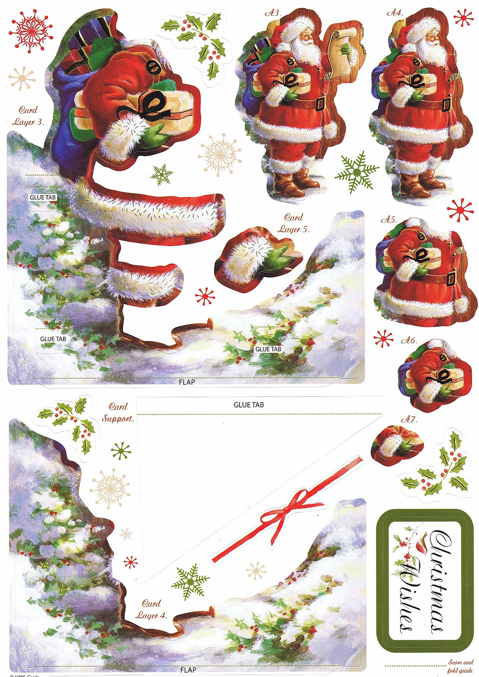 Thumbnail: Docrafts - A5 Foiled Decoupage Card Kit - Father Christmas