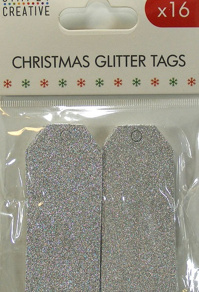 Simply Creative - Christmas Glitter Tags - Silver