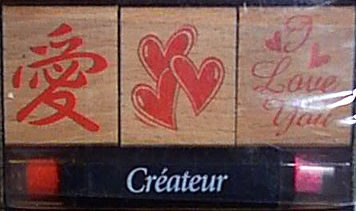 Netto - Createur Wood Mounted Rubber Stamp Set & Colour Pen