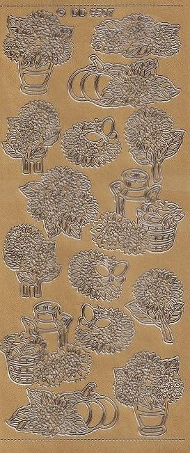 DD - Peel Off Sticker Sheet - Bouquets (Gold)
