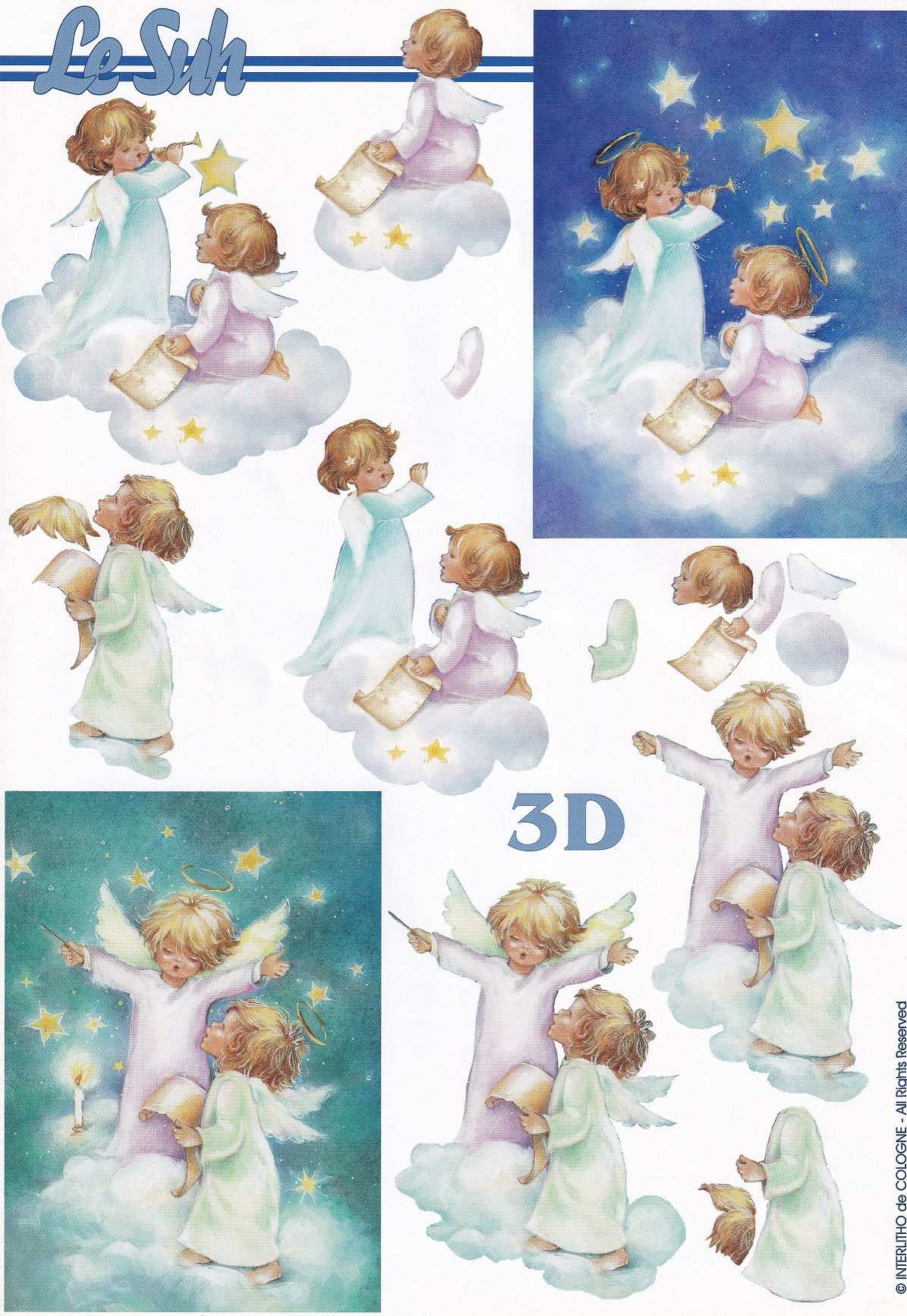 Le Suh - 3D Christmas Decoupage - Little Angels